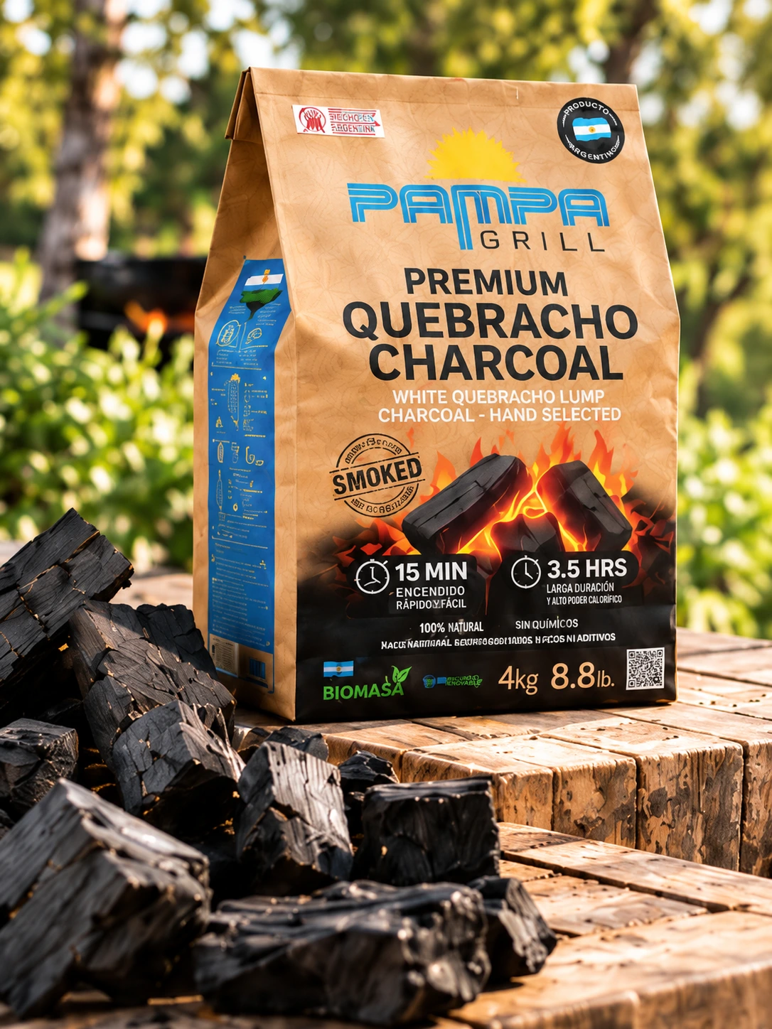 Carbón de quebracho premium