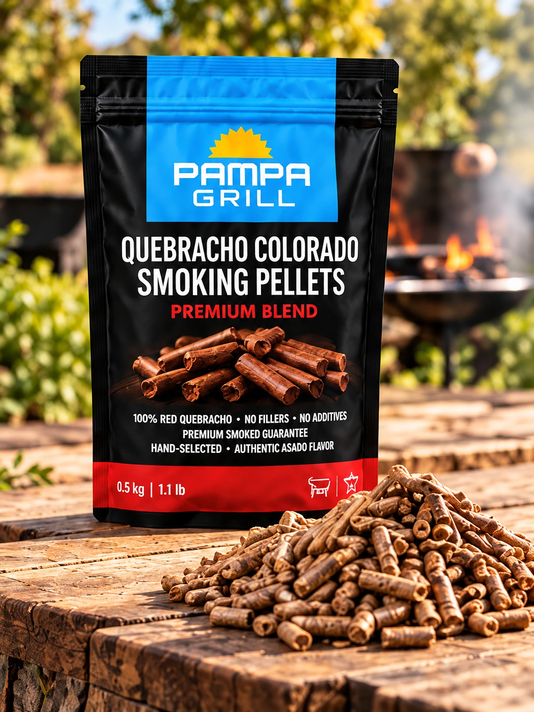 Pellets de quebracho colorado premium blend